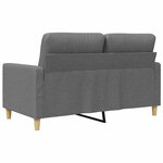 vidaXL Canapé à 2 places Gris foncé 120 cm Tissu