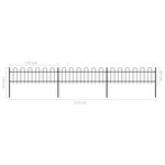 vidaXL Clôture de jardin avec dessus en cerceau Acier 5 1 x 0 6 m Noir