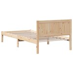 vidaXL Cadre de lit en bois de pin Naturel Bois de pin massif 100 x 200 cm