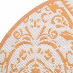 vidaXL Tapis d'extérieur ARAKIL orange et blanc Ø200 cm PP