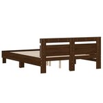 vidaXL Cadre de lit avec tête de lit et LED chêne marron 140x190 cm