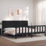 vidaXL Cadre de lit sans matelas noir 200x200 cm bois massif de pin