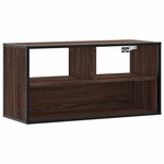 vidaXL Meuble TV chêne marron 80x31x39 5 cm bois d'ingénierie et métal