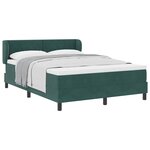 vidaXL Lit à ressorts avec tête de lit Vert foncé 140 x 200 cm Velours