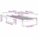 vidaXL Cadre de lit Brun cire 75 x 190 cm Pin massif