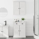 vidaXL Ensemble de mobilier de salle de bain avec tiroir 2 Pièces Marron