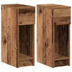 vidaXL Tables de chevet avec tiroir 2 Pièces vieux bois 20x36x60 cm