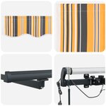vidaXL Auvent rétractable automatique avec bande LED multicolore 450x300 cm