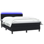 vidaXL Sommier à lattes de lit avec matelas et LED noir 140x210 cm velours