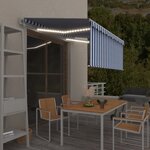 vidaXL Auvent automatique store capteur de vent LED Bleu/blanc
