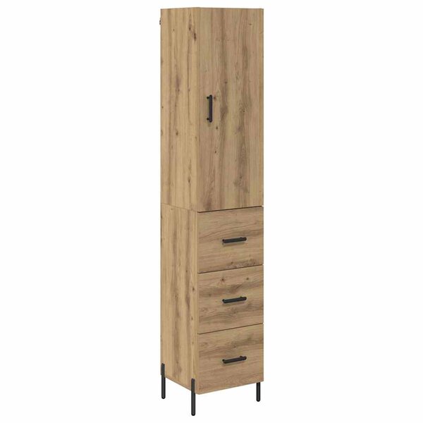 vidaXL Haut Armoire avec tiroir Chêne artisanal 34 5 x 34 x 180 cm