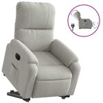 vidaXL Fauteuil inclinable électrique gris clair tissu microfibre
