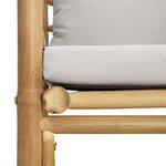 Salon de jardin meuble d'extérieur ensemble de mobilier 8 pièces avec coussins gris clair bambou 02_0017588