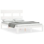 vidaXL Cadre de lit sans matelas blanc 120x200 cm bois de pin massif