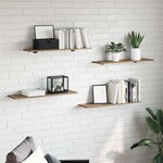vidaXL Étagère à livres 4 Pièces Marron 80 x 20 x 1.5 cm