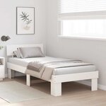 vidaXL Cadre de lit avec tête de lit Blanc 90 x 200 cm Pin massif