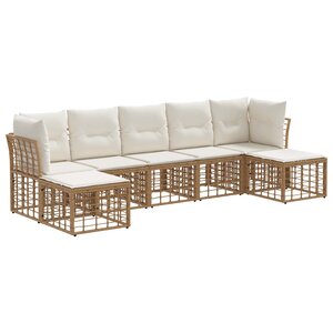vidaXL Ensemble de canapés d'extérieur Naturel Polyester
