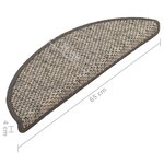 vidaXL Tapis d'escalier autocollants aspect sisal 15 Pièces 65x21x4 cm