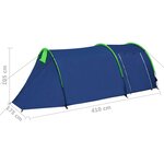 vidaXL Tente de camping 4 personnes Bleu marine et vert