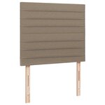 vidaXL Sommier à lattes de lit matelas et LED taupe 120x190 cm tissu
