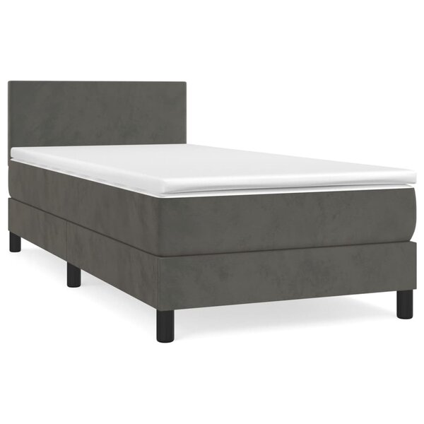 vidaXL Sommier à lattes de lit avec matelas Gris foncé 100x200 cm