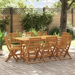 vidaXL Ensemble à manger de jardin 9 Pièces bois massif d'acacia