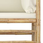 vidaXL Salon de jardin 9 Pièces avec coussins blanc crème bambou