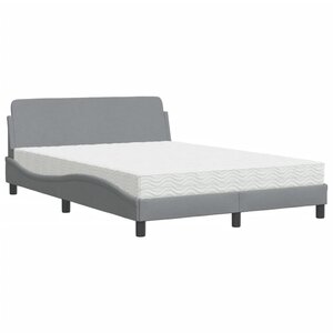 vidaXL Lit avec matelas gris clair 140x190 cm tissu