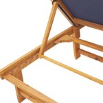 vidaXL Chaises longues lot de 2 bleu bois d'acacia solide et textilène