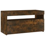 vidaXL Meuble TV avec lumières LED Chêne fumé 75x35x40 cm