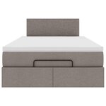 vidaXL Cadre de lit ottoman avec matelas taupe 120x200 cm tissu