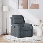 vidaXL Fauteuil de massage inclinable gris foncé velours