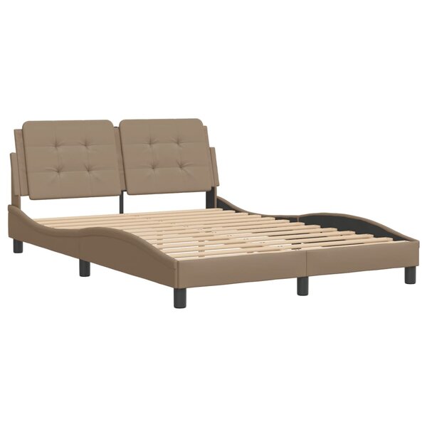 vidaXL Cadre de lit avec tête de lit Cappuccino 140x190 cm Similicuir