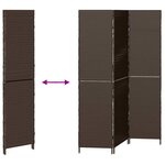 Classeur vidaXL 3 Panneaux Pliable Marron 146x180 cm Poly Rattan
