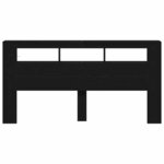 vidaXL Tête de lit LED avec étagère Chêne noir 200 x 18 5 x 103 5 cm