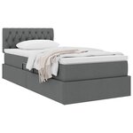 vidaXL Lit avec rangement et matelas Gris foncé 100 x 200 cm