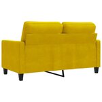 vidaXL Canapé à 2 places Jaune 120 cm Velours