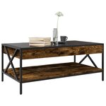 vidaXL Table basse avec LED Infinity chêne fumé 90x50x38 cm