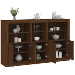 vidaXL Buffet avec lumières LED chêne marron 162x37x100 cm