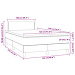 vidaXL Sommier à lattes de lit matelas et LED taupe 120x190 cm tissu