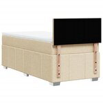 vidaXL Sommier à lattes de lit avec matelas Crème 90x200 cm Tissu