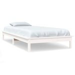vidaXL Cadre de lit sans matelas blanc bois massif