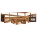 vidaXL Ensemble de canapés d'extérieur 5 Pièces Naturel