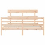 vidaXL Cadre de lit avec tête de lit 160x200 cm bois massif