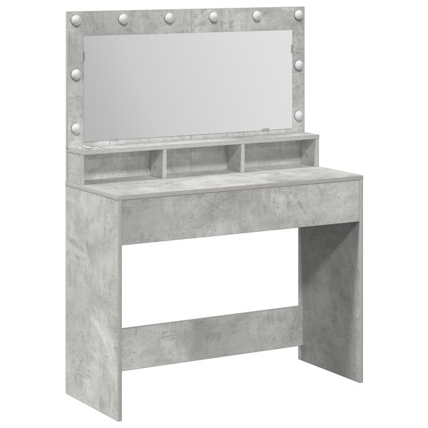 vidaXL Coiffeuse Gris béton 100 x 41 x 135 cm Bois d'ingénierie