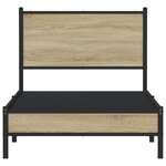 vidaXL Cadre de lit en métal sans matelas chêne sonoma 75x190 cm