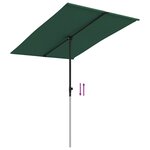 vidaXL Parasol de jardin avec mât en aluminium 2x1 5 m Vert