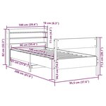 vidaXL Cadre de lit sans matelas cire marron 90x190 cm bois pin massif
