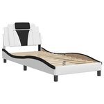 vidaXL Cadre de lit Viana sans matelas blanc et noir 90x200 cm similicuir