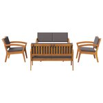 vidaXL Set Bistro 5 pièces avec coussins en bois massif d'acacia